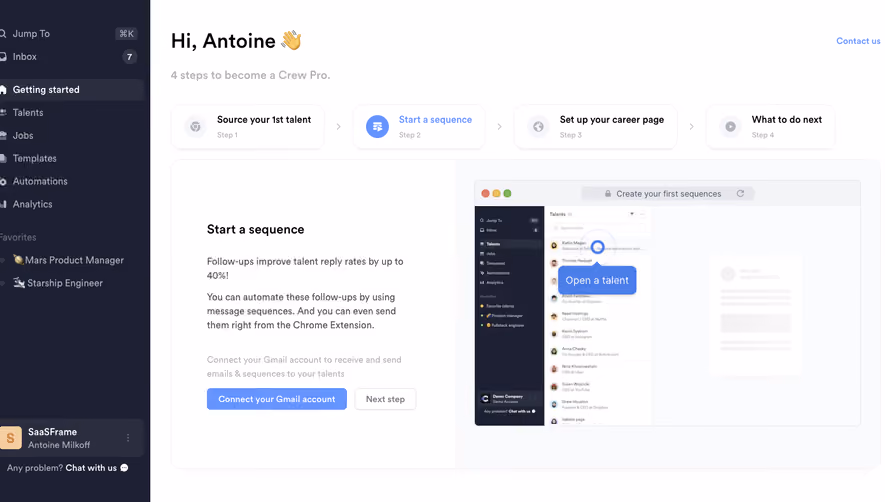 Crew User Onboarding