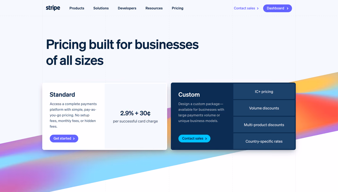 Stripe Pricing Page