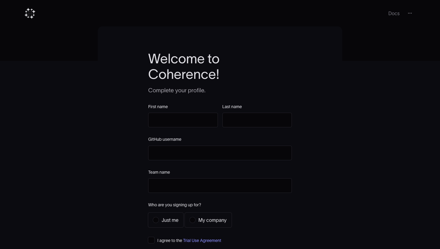 Coherence Account Setup