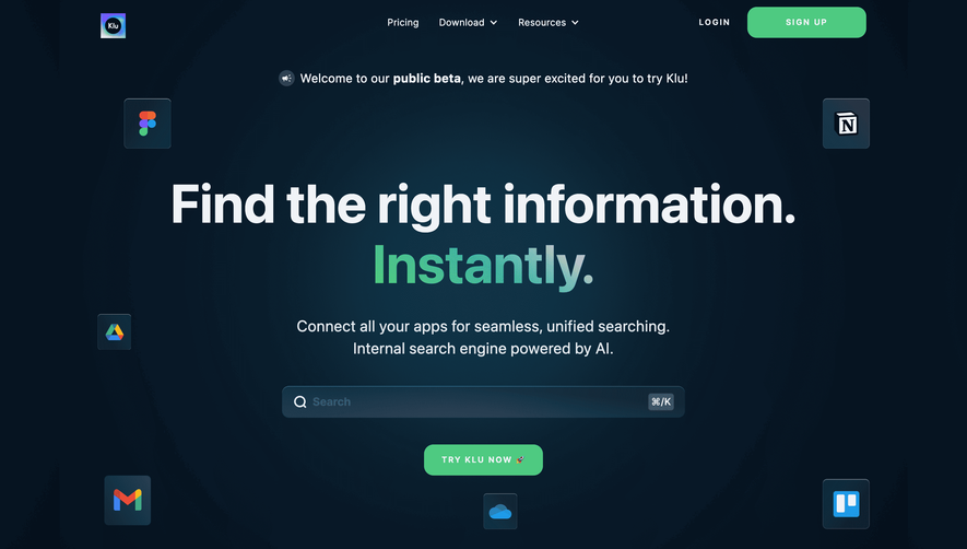 Klu Landing Page