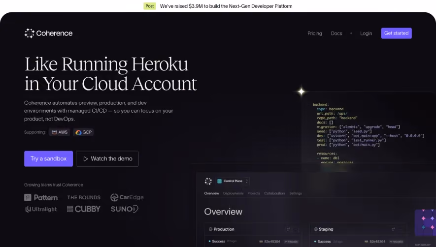 Coherence Landing Page