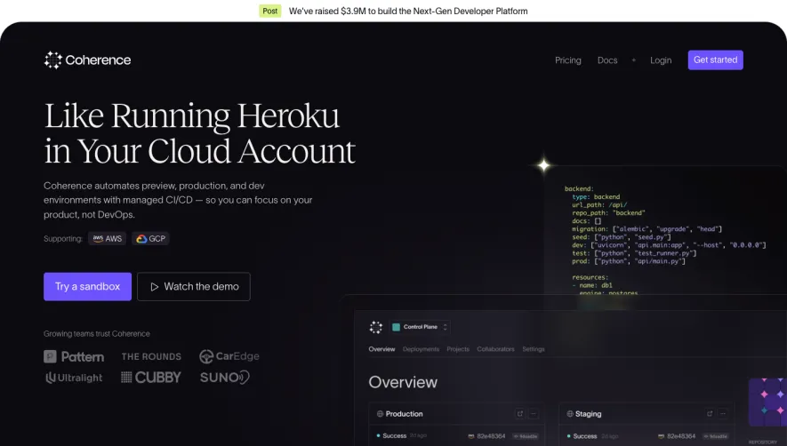 Coherence Landing Page