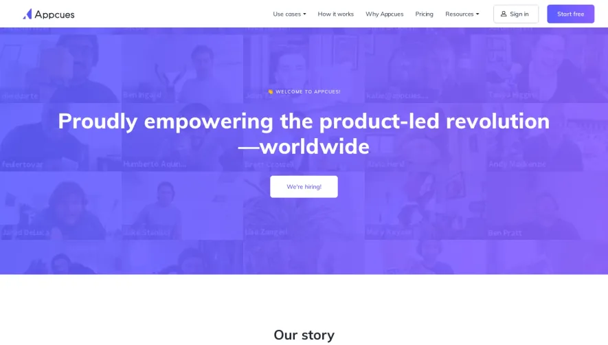 Appcues About Page