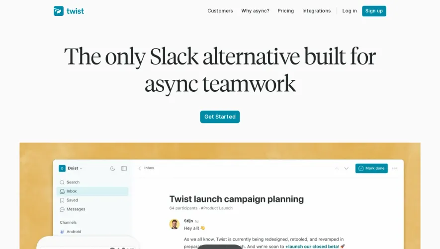 Twist compared to Slack