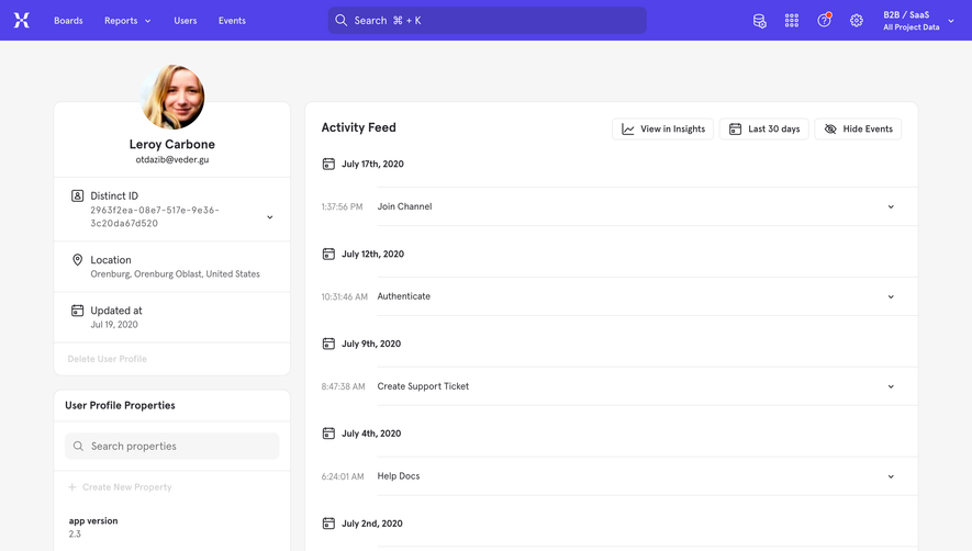 Mixpanel User Details