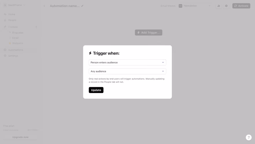 Audienceful Select Automation Trigger