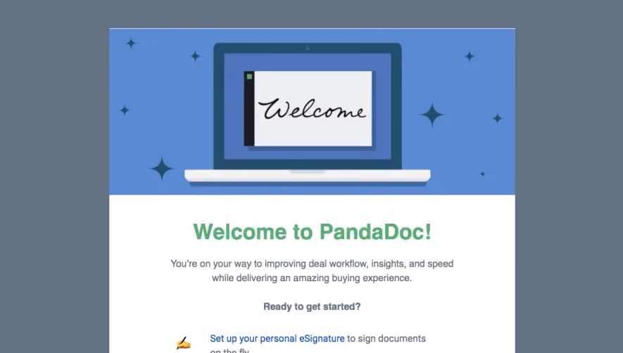 PandaDoc Welcome Email