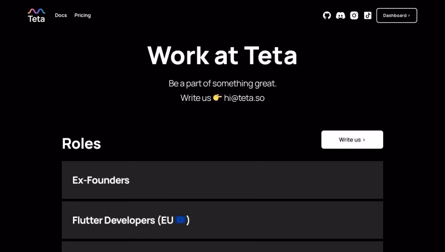 Teta Careers Page