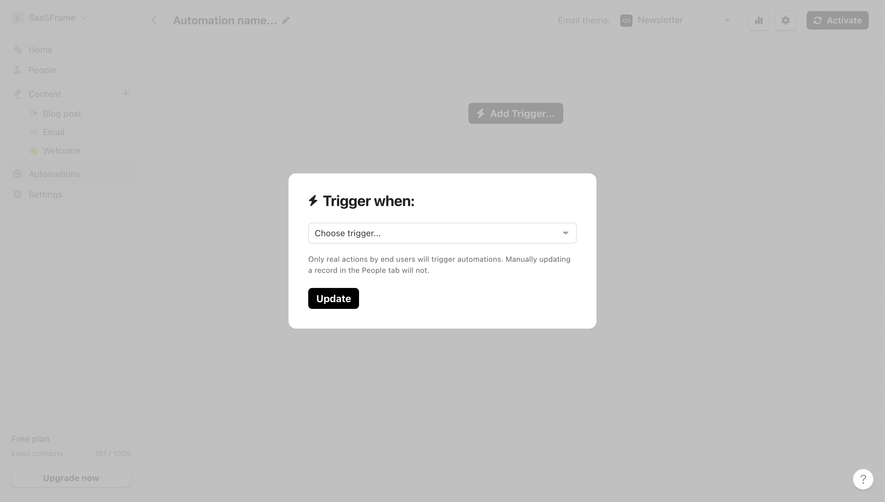 Audienceful Select Automation Trigger