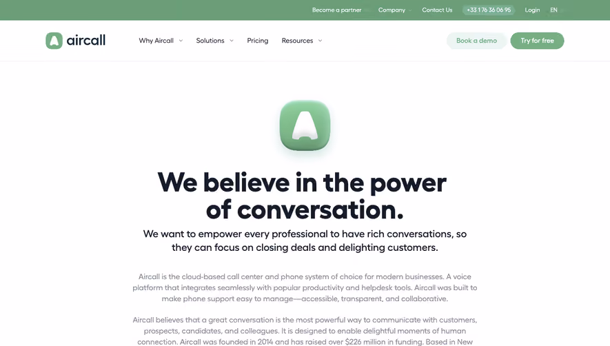 Aircall About Page