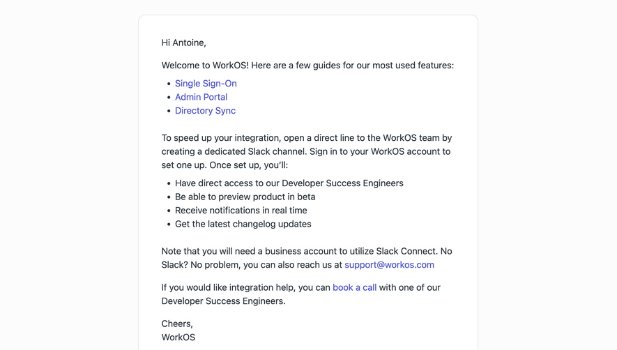 WorkOS Welcome Email
