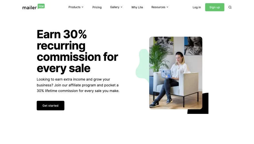 MailerLite Affiliate Program Page