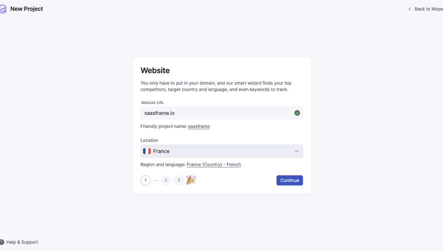 Wope Set up domain