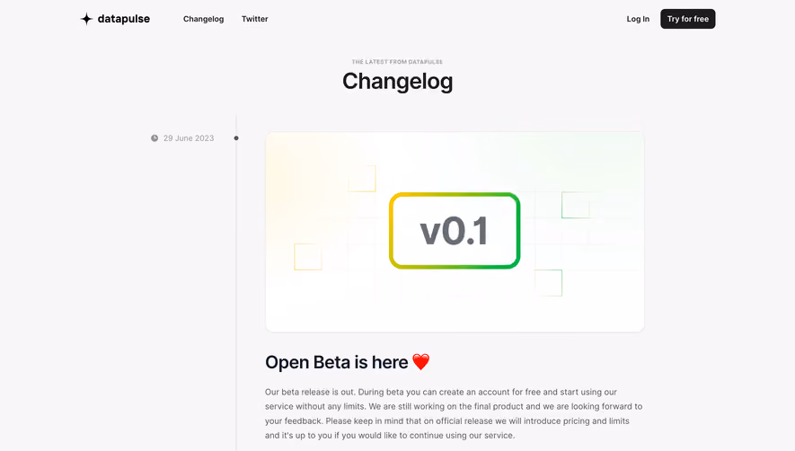 DataPulse Changelog