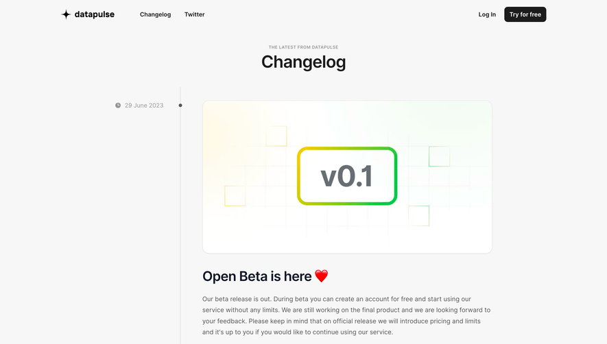 DataPulse Changelog