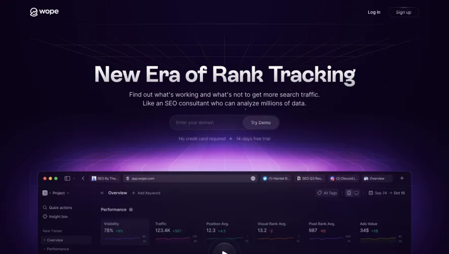 Wope Landing Page