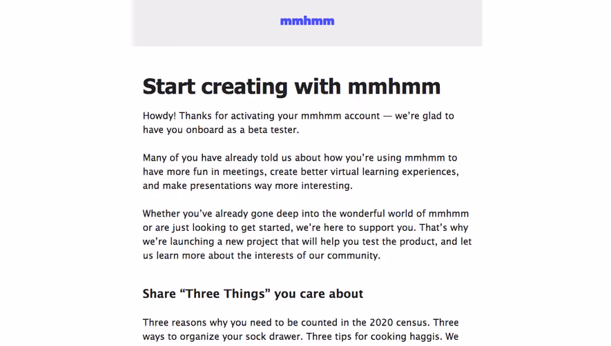 Mmhmm Early Access Emails