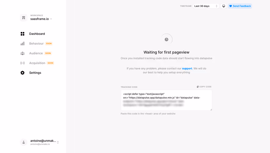 DataPulse Welcome Screen