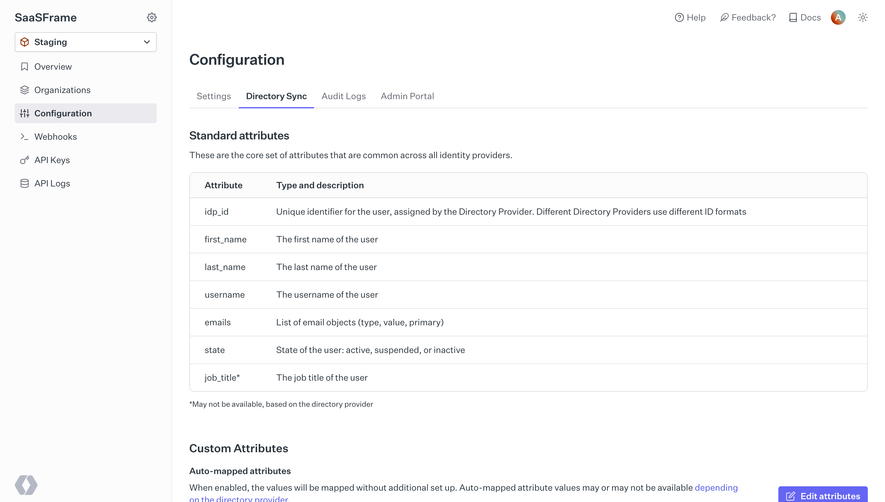 WorkOS Directory Sync Configuration