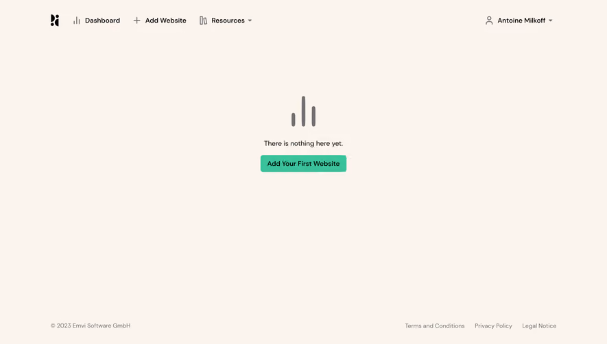 Pirsch Analytics Empty State