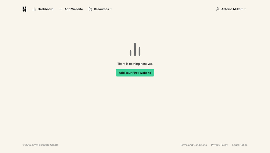 Pirsch Analytics Empty State