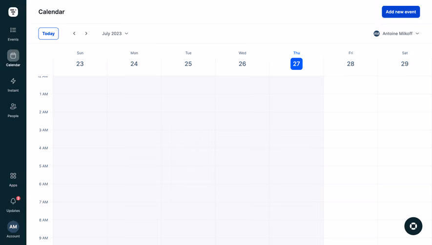 Livestorm Calendar View