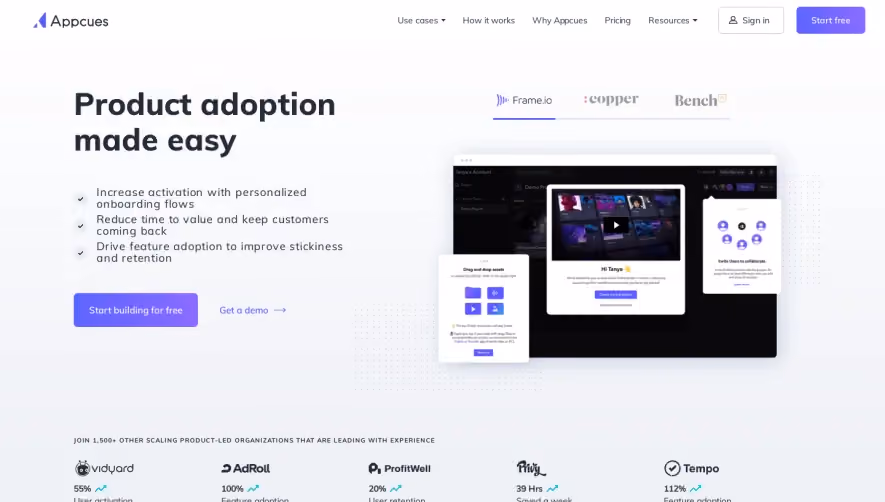 Appcues Landing Page