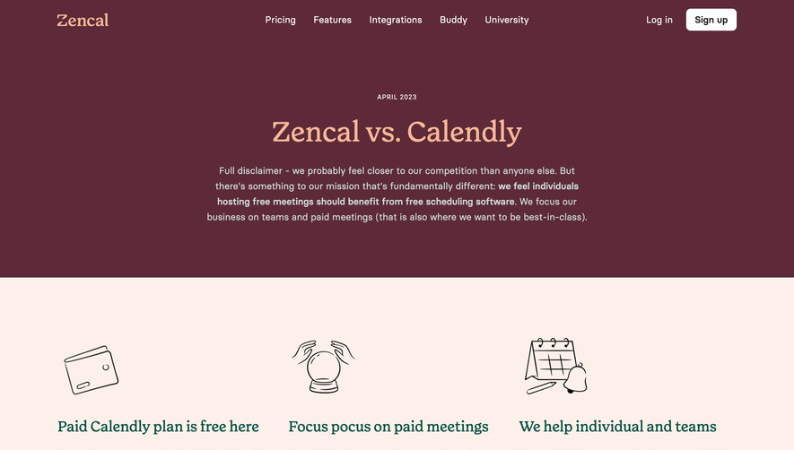 Zencal Comparison Page