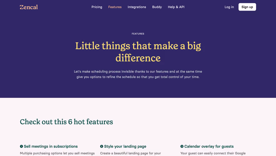 Zencal Features Page