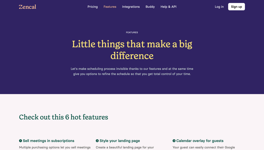Zencal Features Page