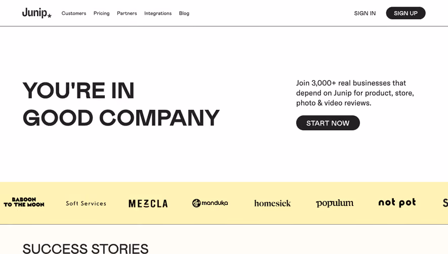 Junip Customers Page