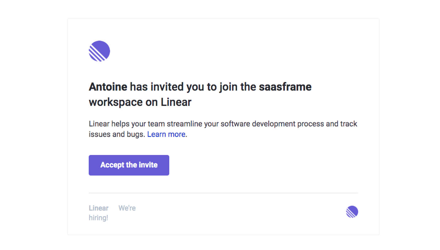 Linear Invitation Email