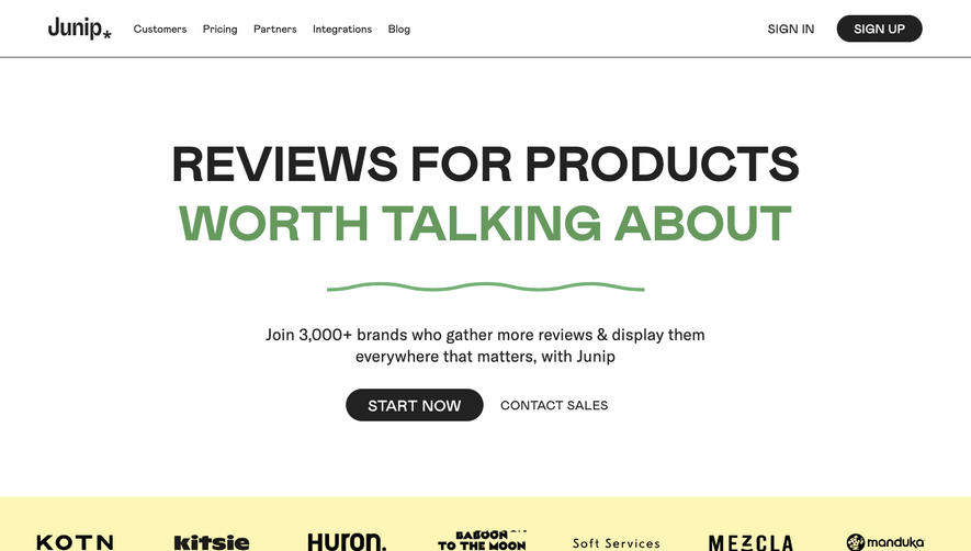 Junip Landing Page