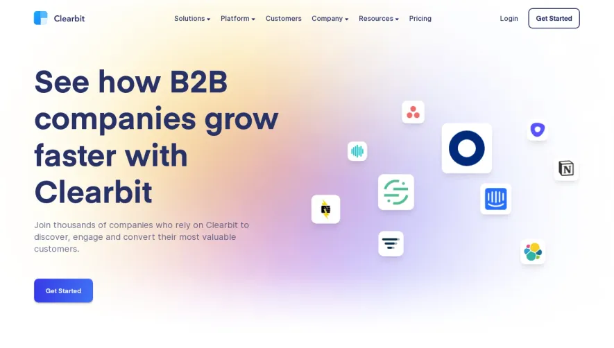 Clearbit Customers Page