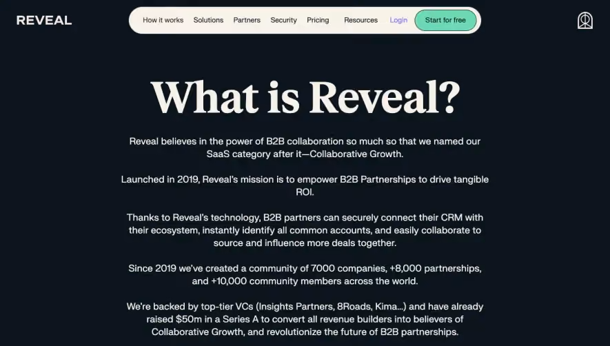 Reveal About Page