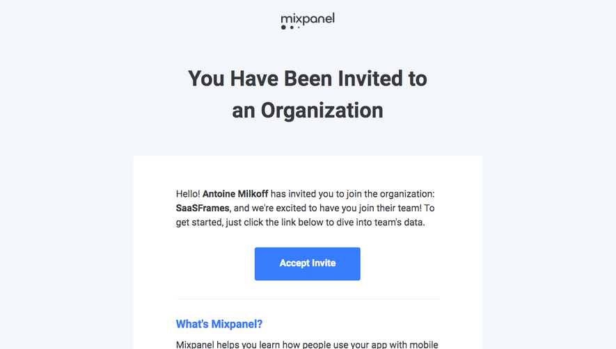 Mixpanel Invite Team Members