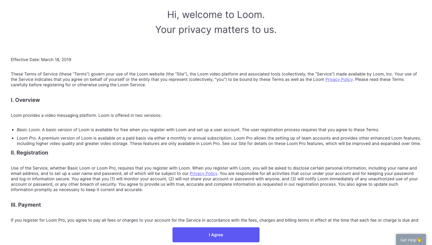 Loom Sign Up Flow