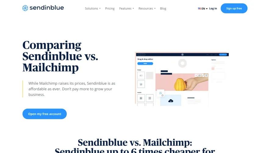 Sendinblue Comparison Page