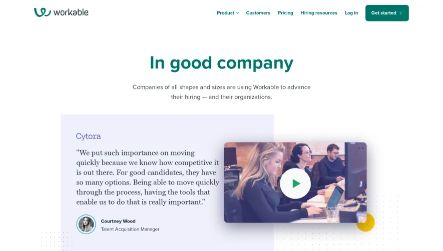 Workable Customers Page