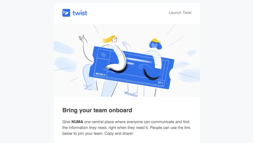 Twist Invite Your Team Emails