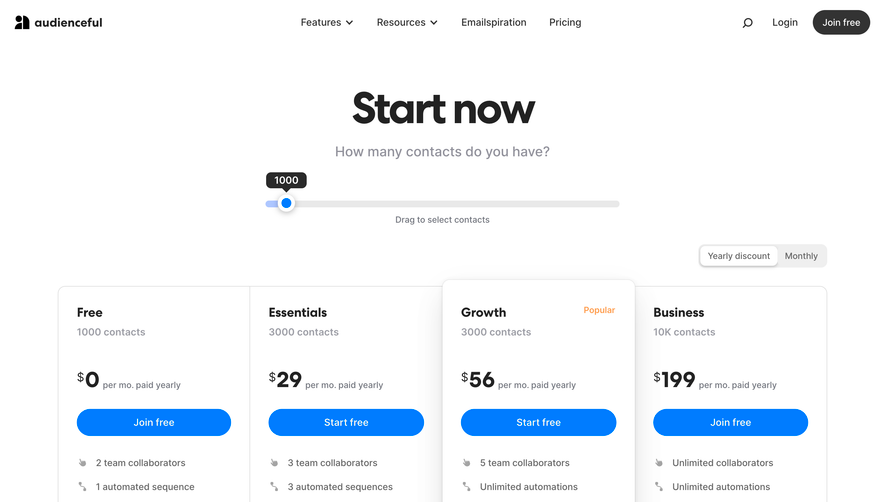 Audienceful Pricing Page