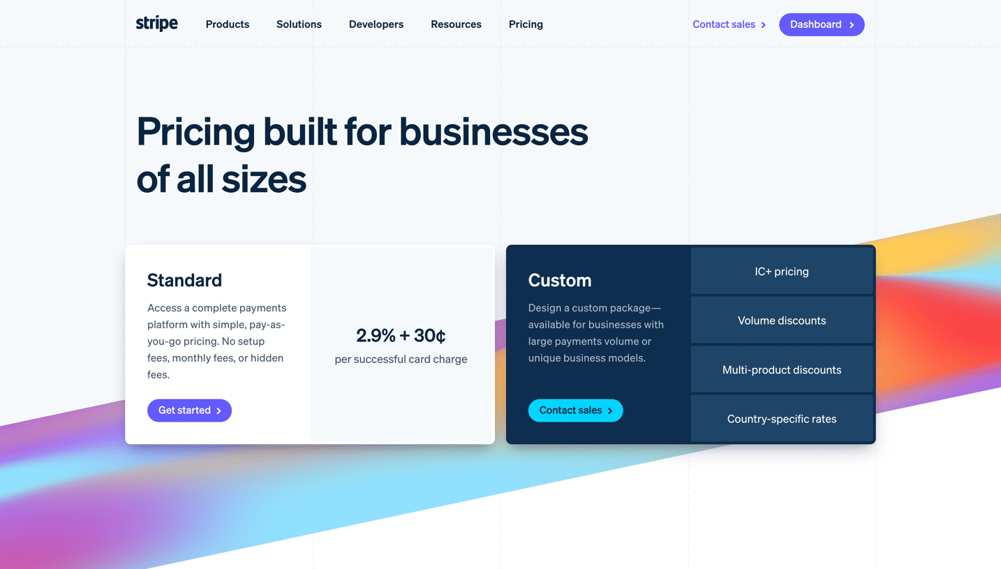 Stripe Pricing Page