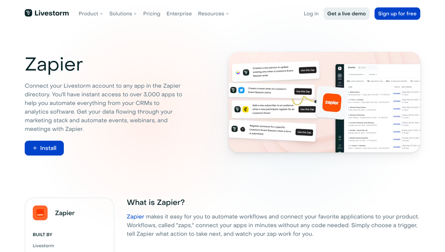 Livestorm Integrations Page