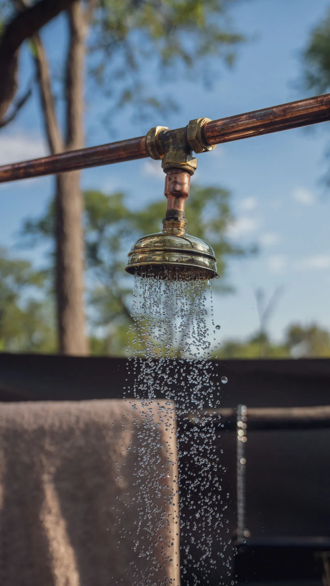 Some say, the freedom of having an outdoor shower is the ultimate African safari experience... © Barclay Stenner