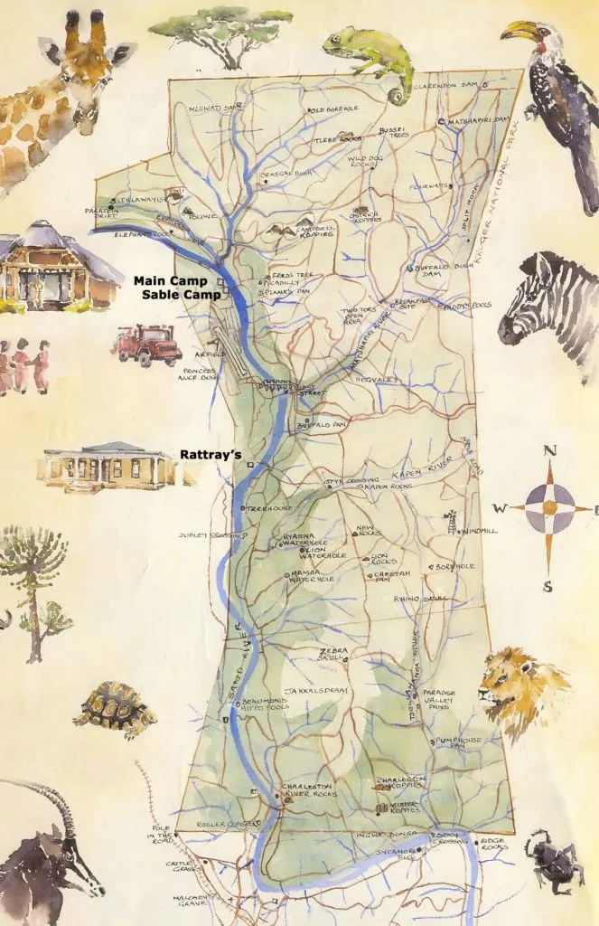 Map of the Mala Mala property © Mala Mala