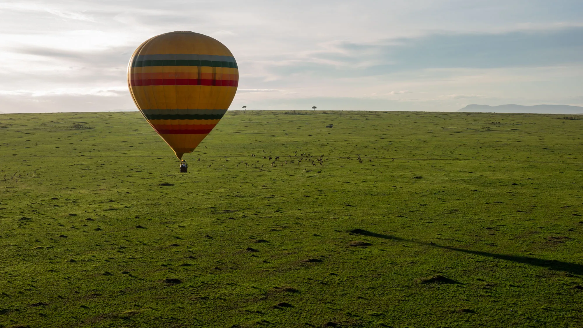 Perhaps the most peaceful way to experience Kenya's Masai Mara Reserve: in a hot air balloon! © Wild Wonderful World