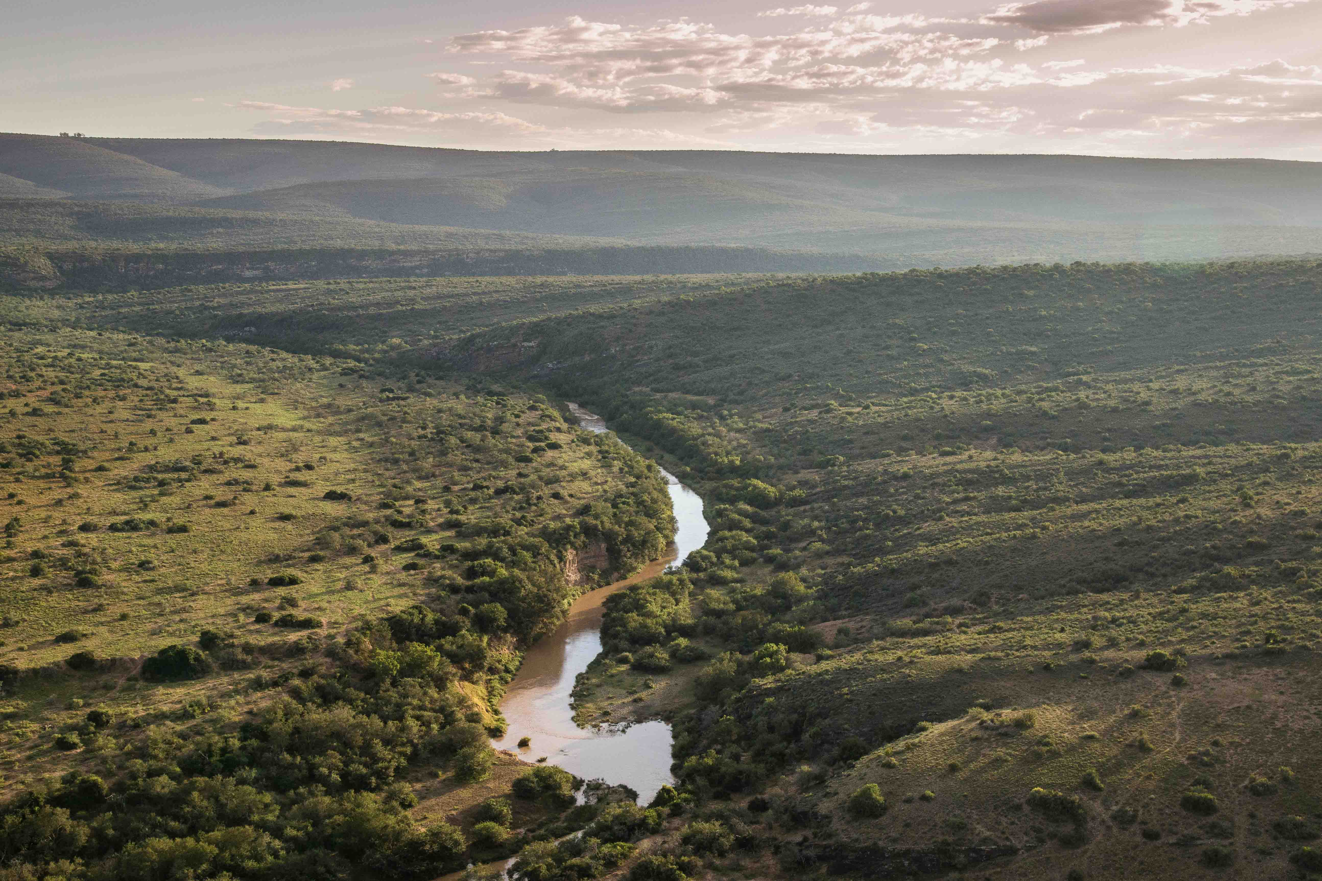 Great fish river in Kwandwe Private Nature Reserve