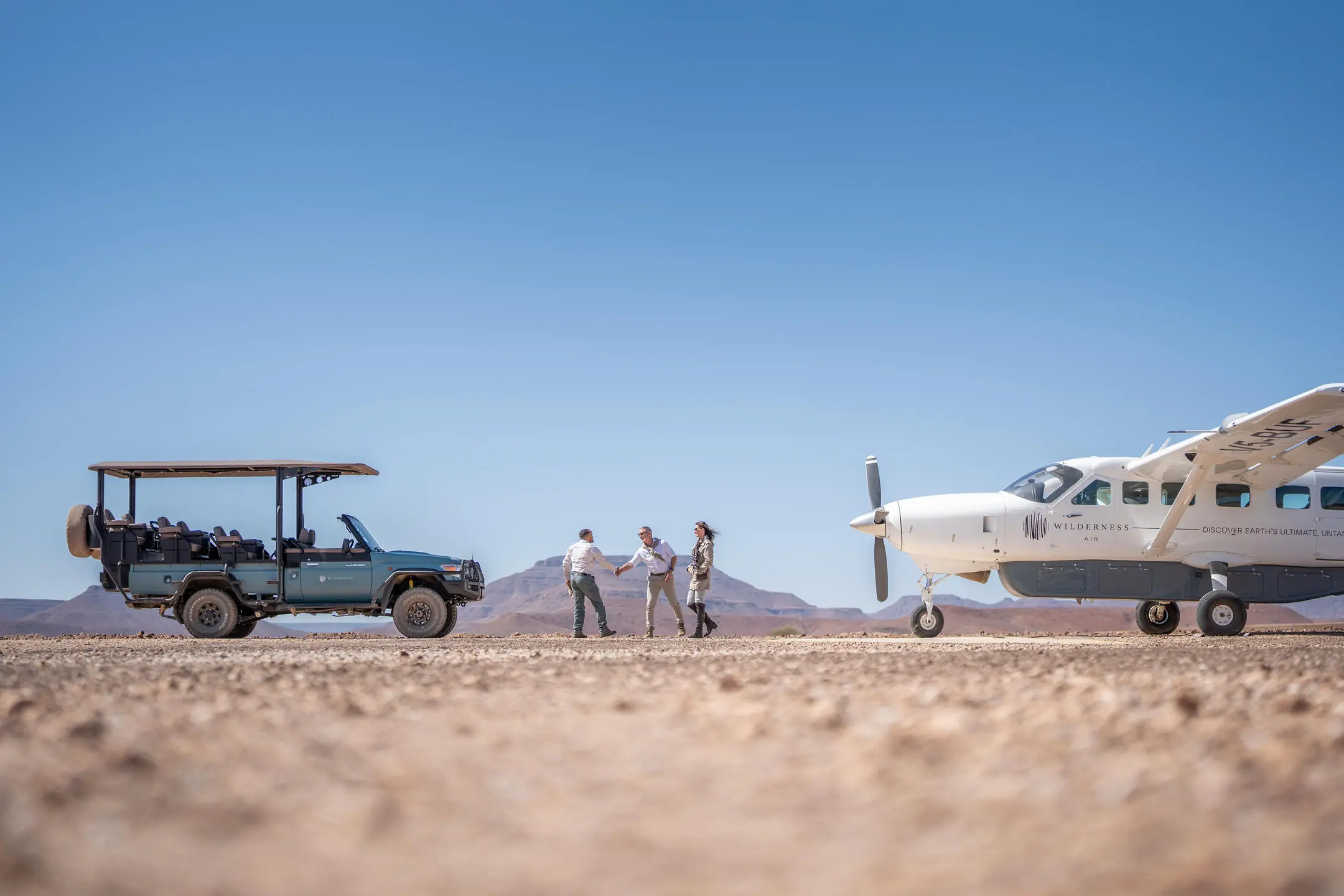 Bush plane in namibia desert