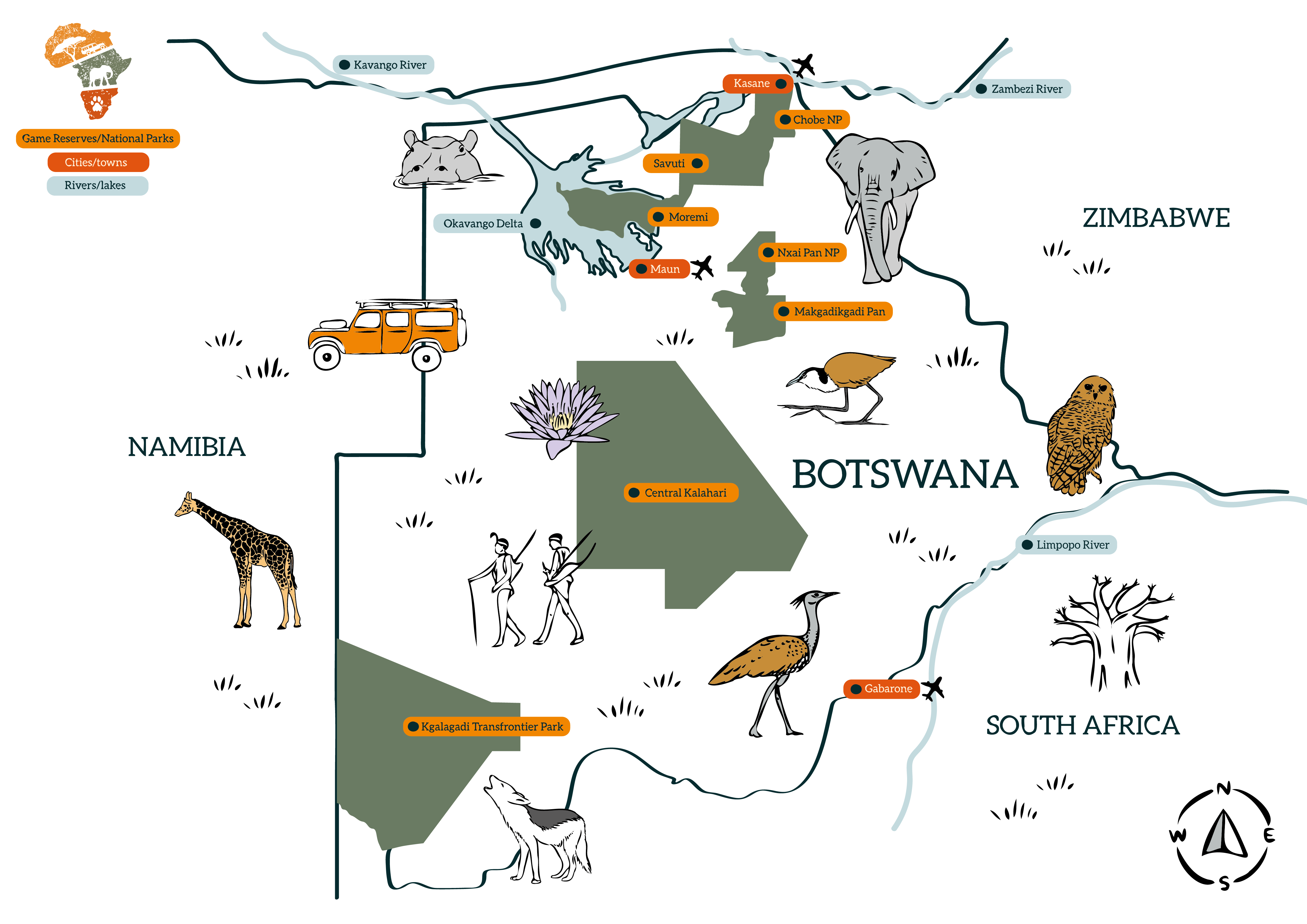 Map of botswana