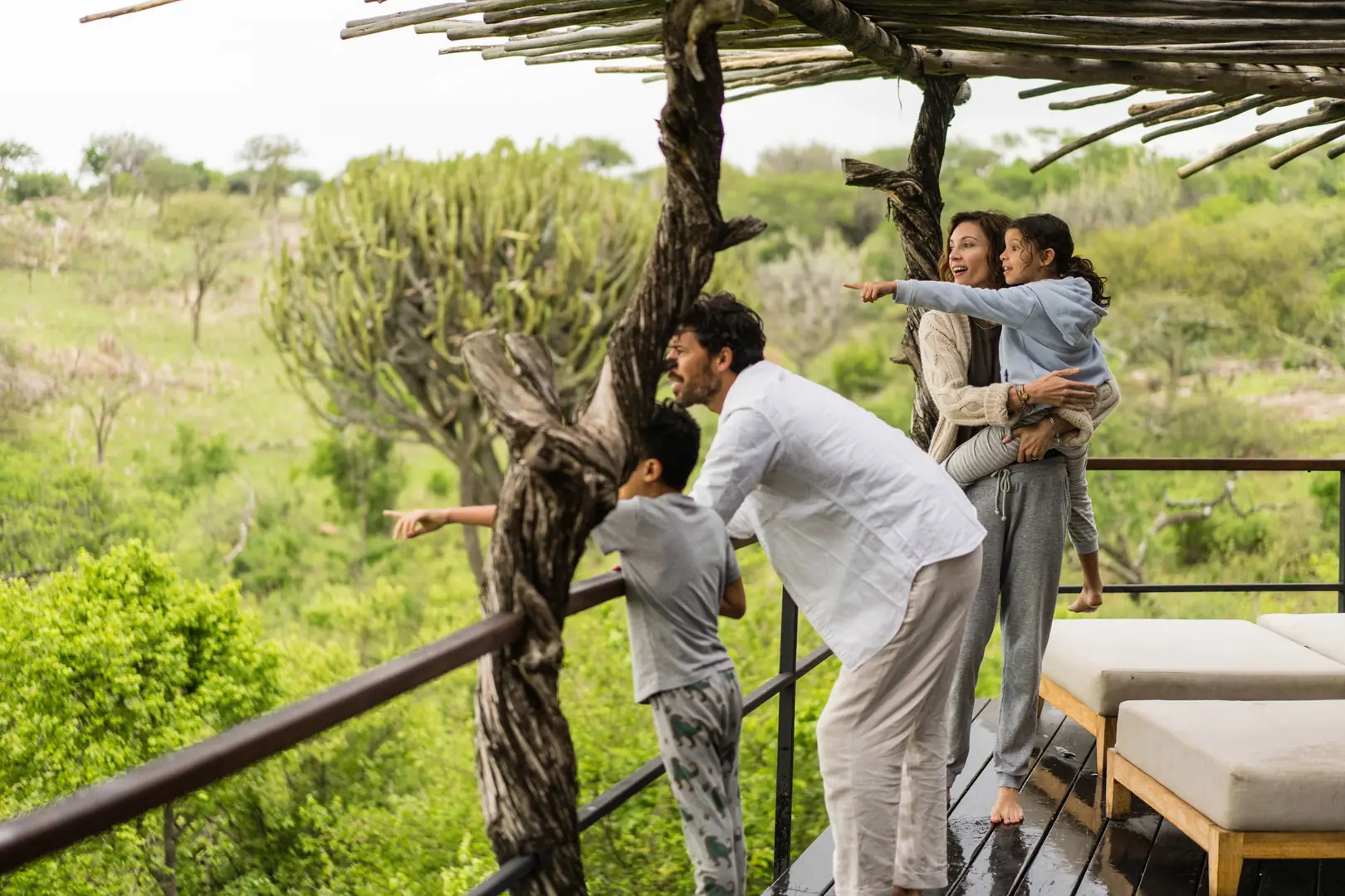 family on safari
